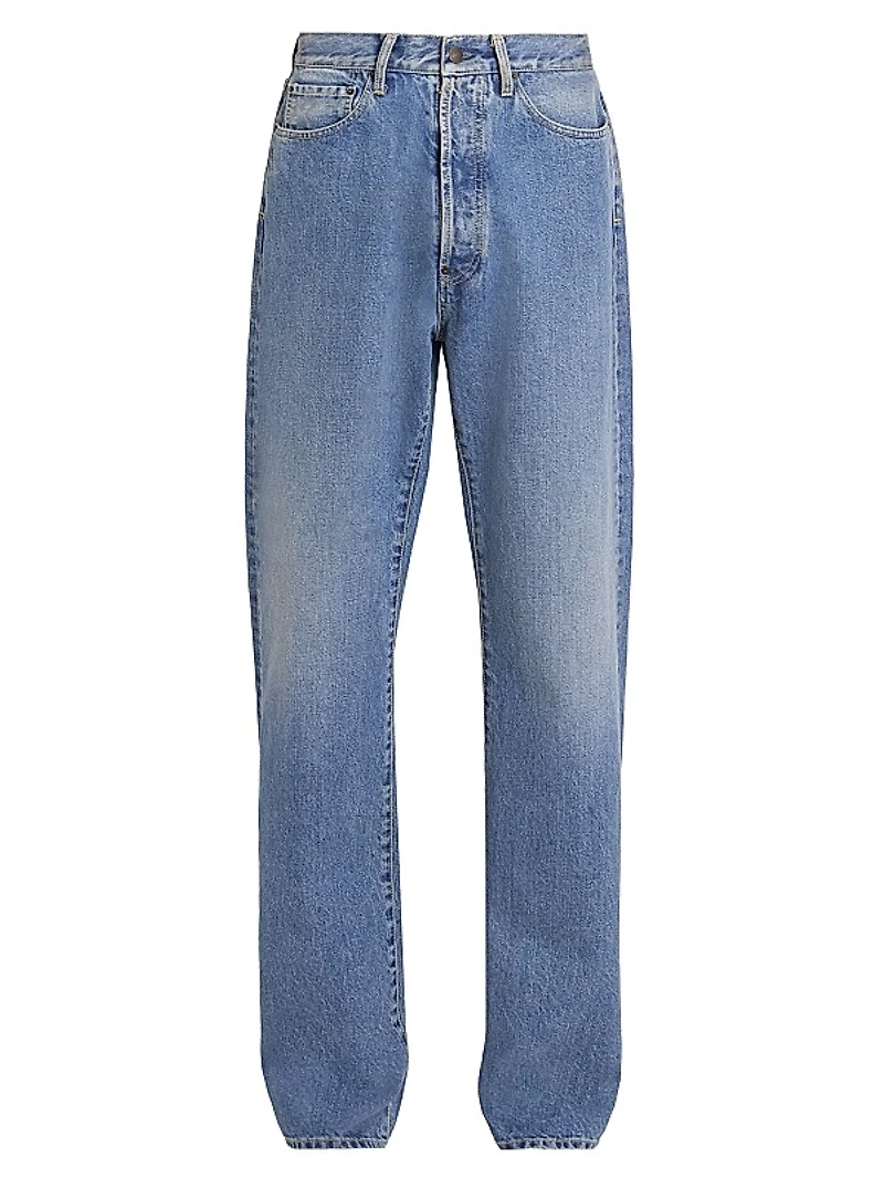 Denim Five-Pocket Straight-Leg Jeans