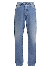 Denim Five-Pocket Straight-Leg Jeans