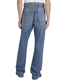 Denim Five-Pocket Straight-Leg Jeans