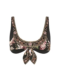 Floral Front-Tie Bikini Top