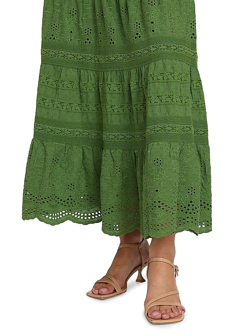 Aisha Tiered Midi-Skirt