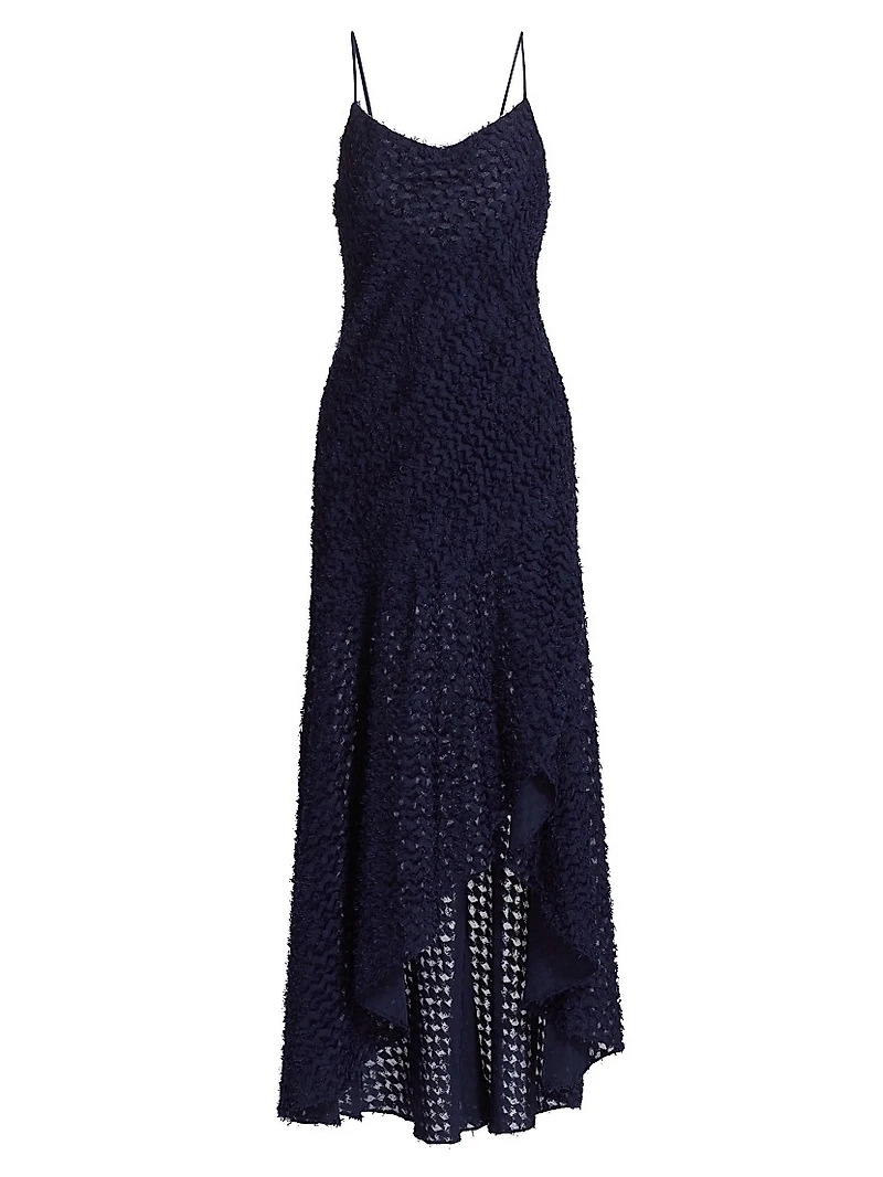 Lorena Textured High-Low Maxi Dress