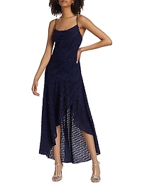 Lorena Textured High-Low Maxi Dress