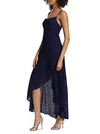 Lorena Textured High-Low Maxi Dress