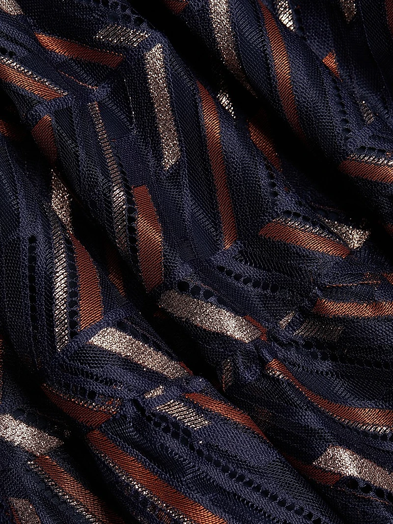 Blanch Chevron Halter Minidress