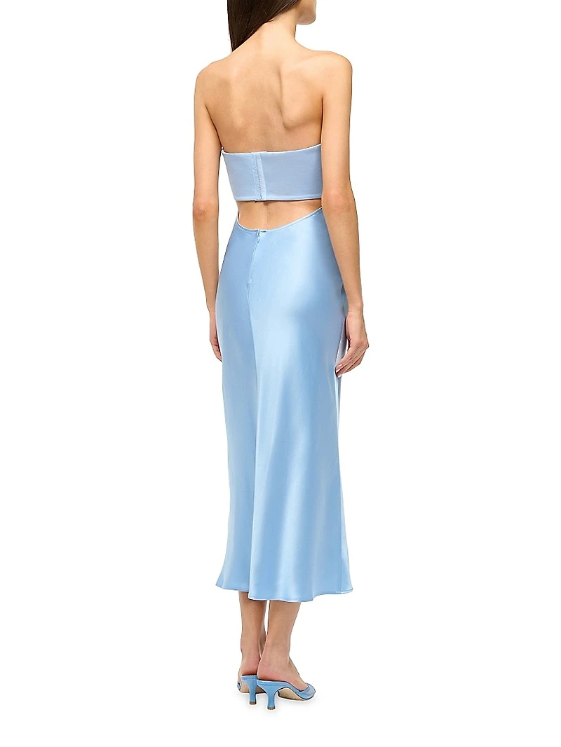 Wayfaring Mix Media Strapless Midi-Dress