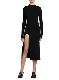 Studded Compact Knit Midi-Dress