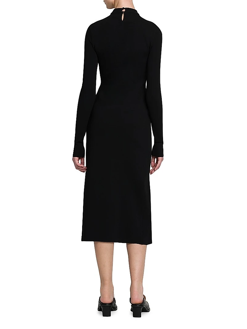 Studded Compact Knit Midi-Dress