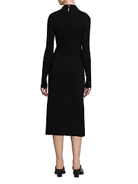 Studded Compact Knit Midi-Dress