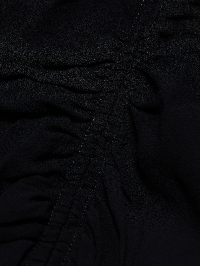 Draped Dolman-Sleeve Midi-Dress