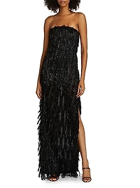 Tinsel Bustier Column Gown