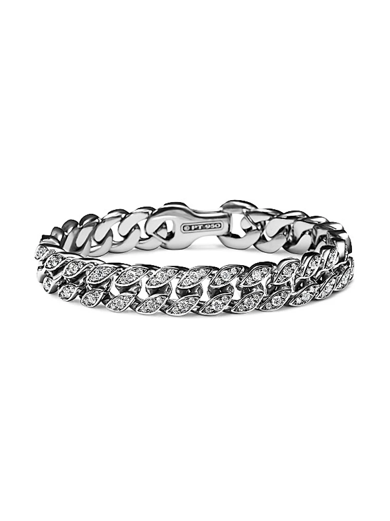 Curb Chain Bracelet in Platinum