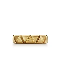 Faceted Triangle Band Ring in 18K Yellow Gold, 6MM
