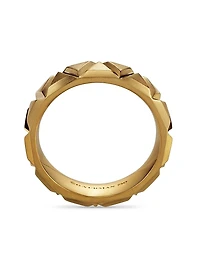 Faceted Triangle Band Ring in 18K Yellow Gold, 6MM