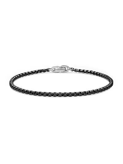 Box Chain Bracelet Stainless Steel and Sterling Silver