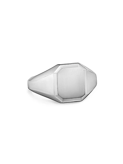 Streamline Signet Ring Platinum, 14MM
