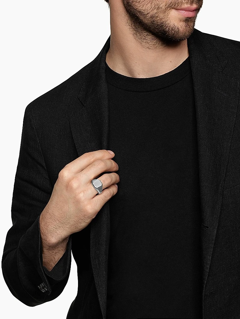 Streamline Signet Ring Platinum, 14MM