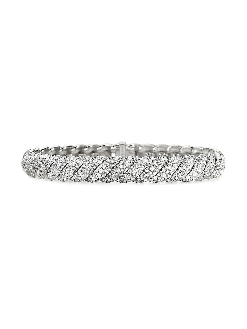 Sculpted Cable Bracelet 18K White Gold