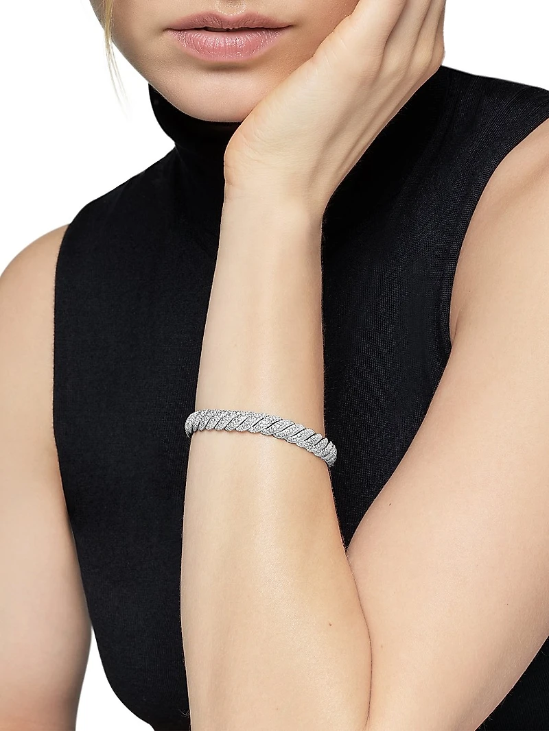Sculpted Cable Bracelet 18K White Gold