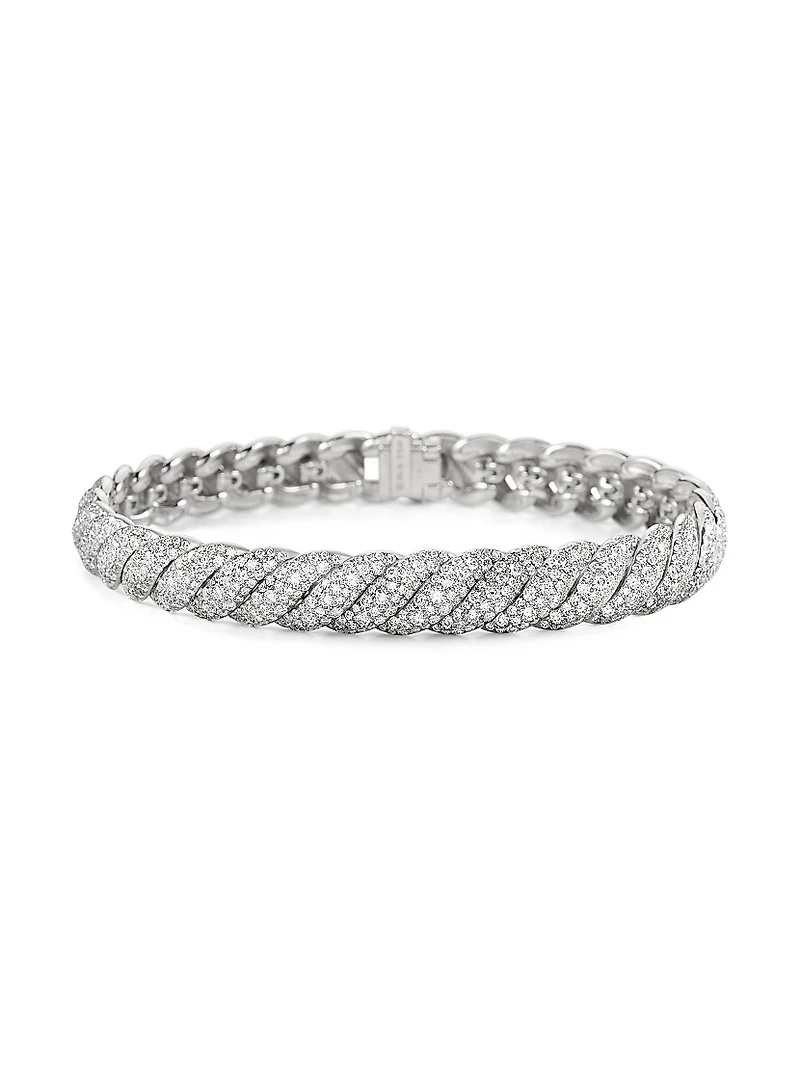 Sculpted Cable Bracelet 18K White Gold