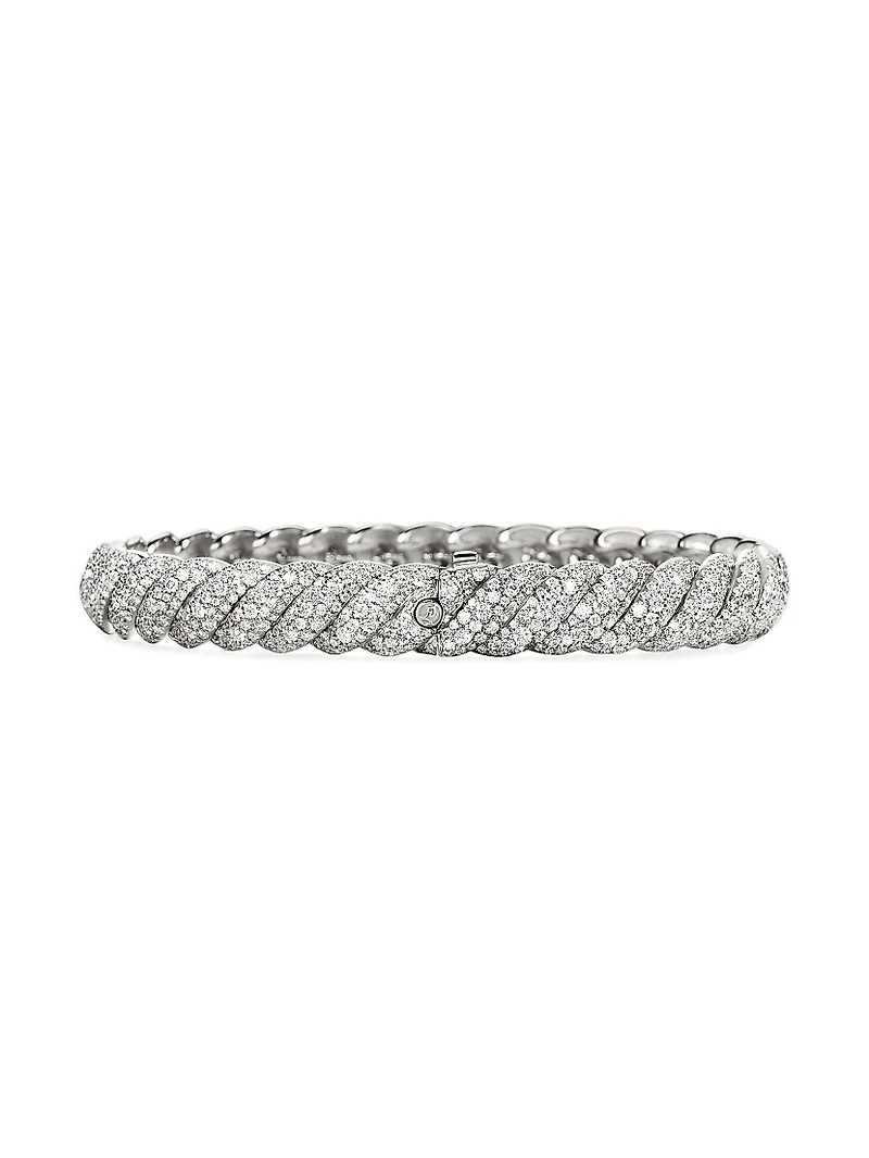 Sculpted Cable Bracelet 18K White Gold