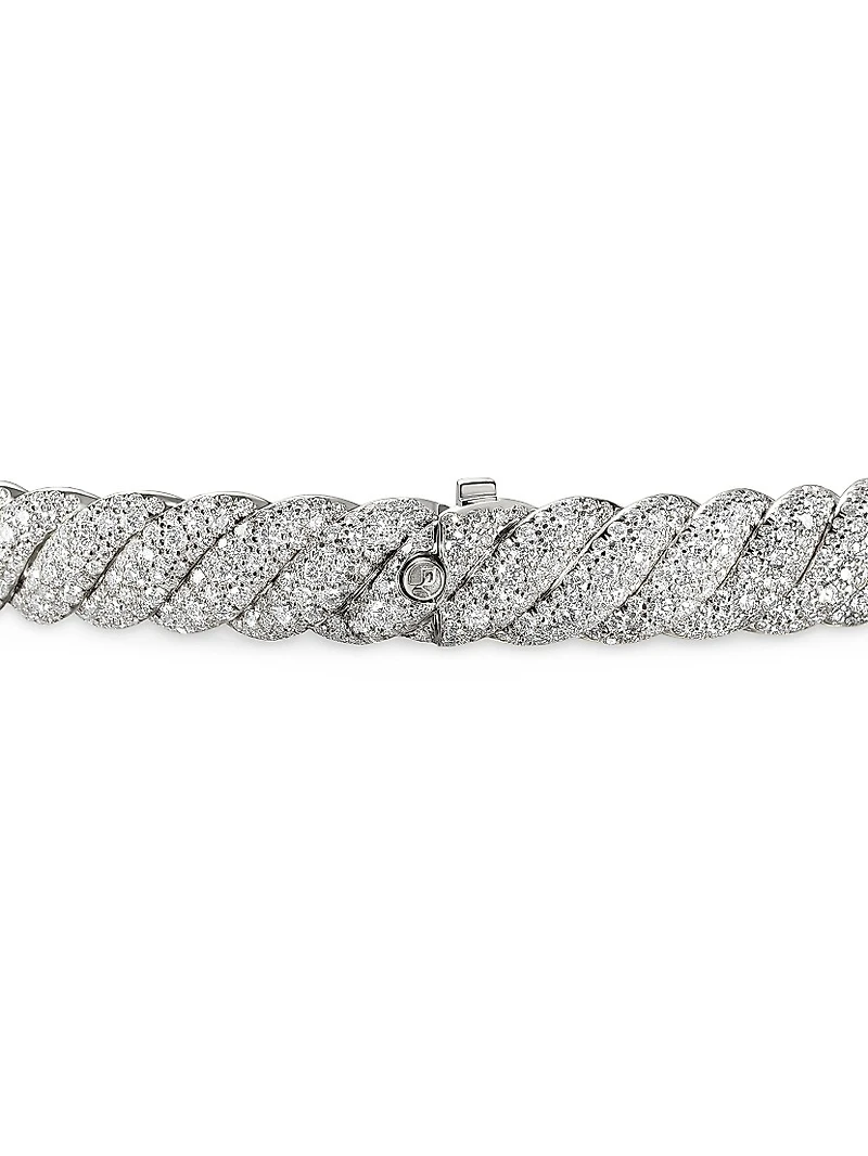 Sculpted Cable Bracelet 18K White Gold