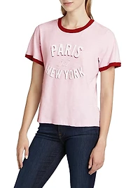 Paris New York Ringer T-Shirt