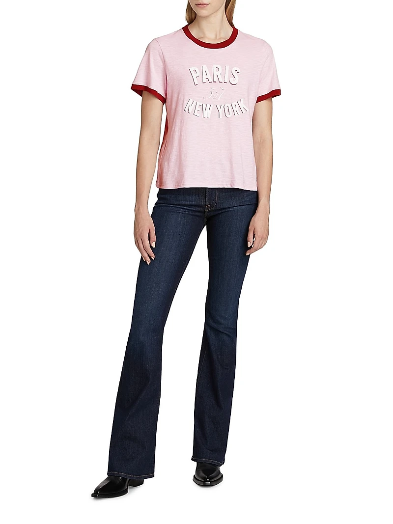 Paris New York Ringer T-Shirt