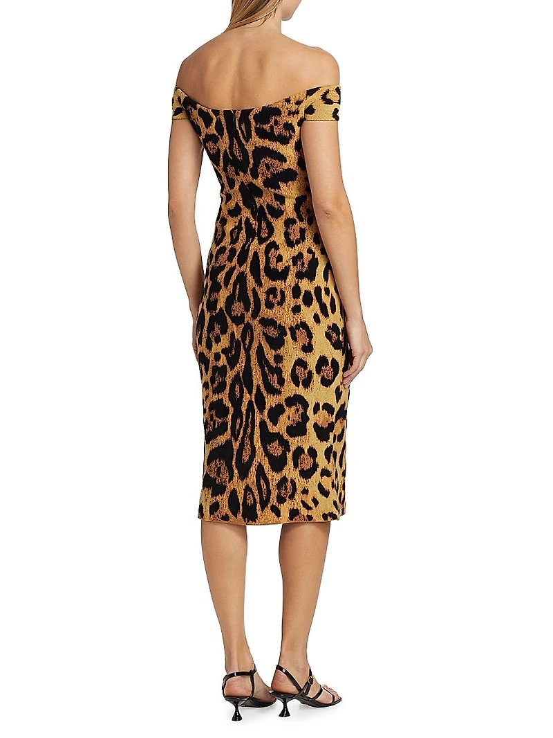 Jaguar Off-The-Shoulder Cocktail Dress