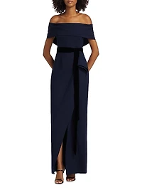 Off-the-Shoulder Draped Gown