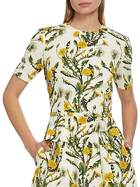 Dandelion Cotton-Blend Cloqué Dress