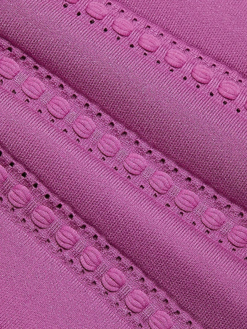 Scalloped Knit Fit-&-Flare Dress