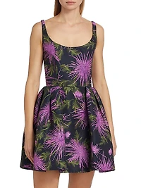 Chrysanthemum Faille Minidress