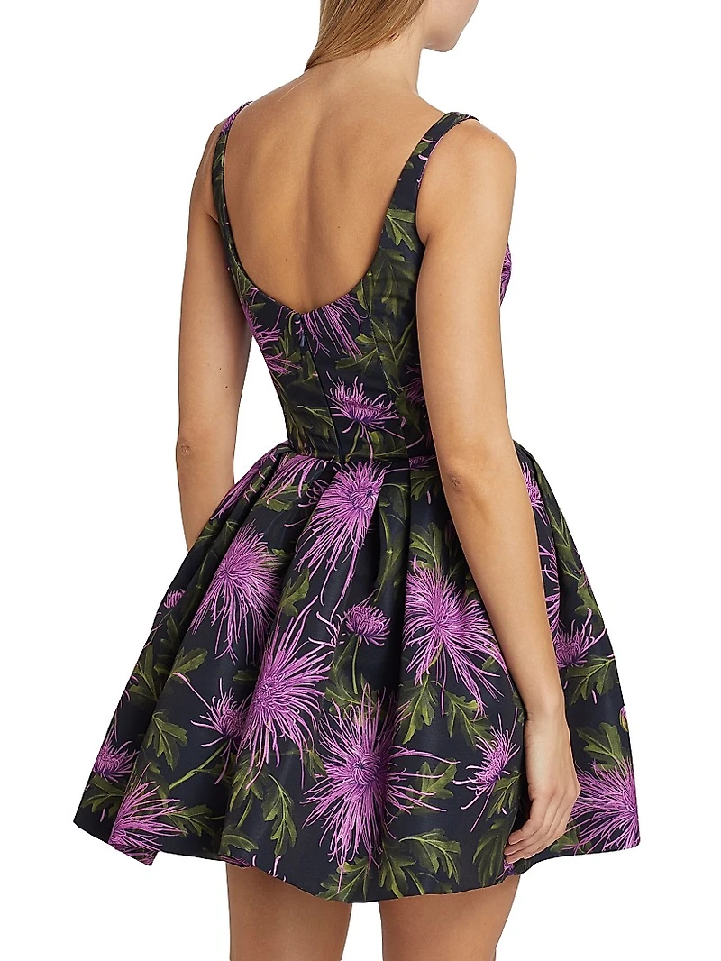 Chrysanthemum Faille Minidress
