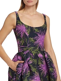 Chrysanthemum Faille Minidress
