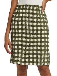 Chenille Tweed Pencil Midi-Skirt