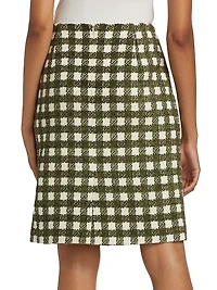 Chenille Tweed Pencil Midi-Skirt