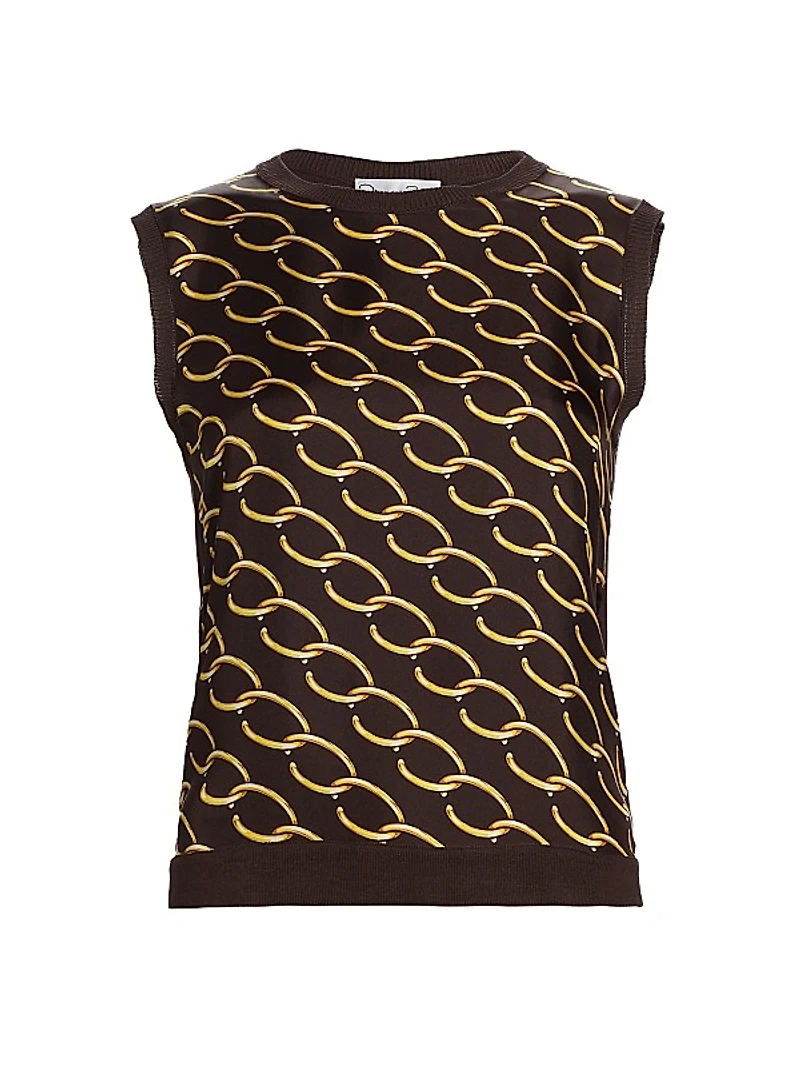 Oscar Chain Silk-Blend Tank