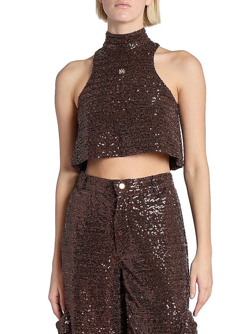 Sequin Halter Top