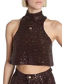 Sequin Halter Top