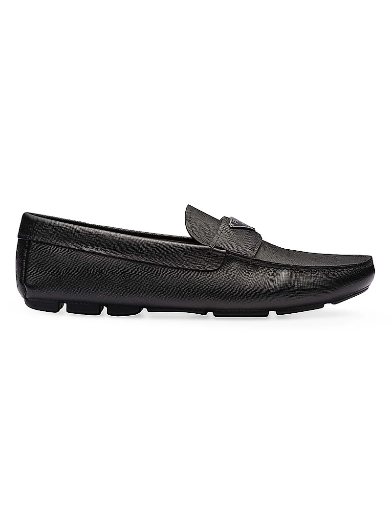 Men's Saffiano Leather Driver Loafers