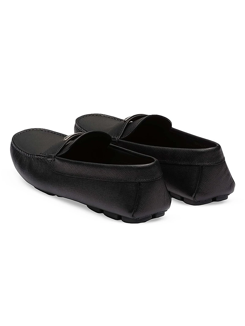 Men's Saffiano Leather Driver Loafers