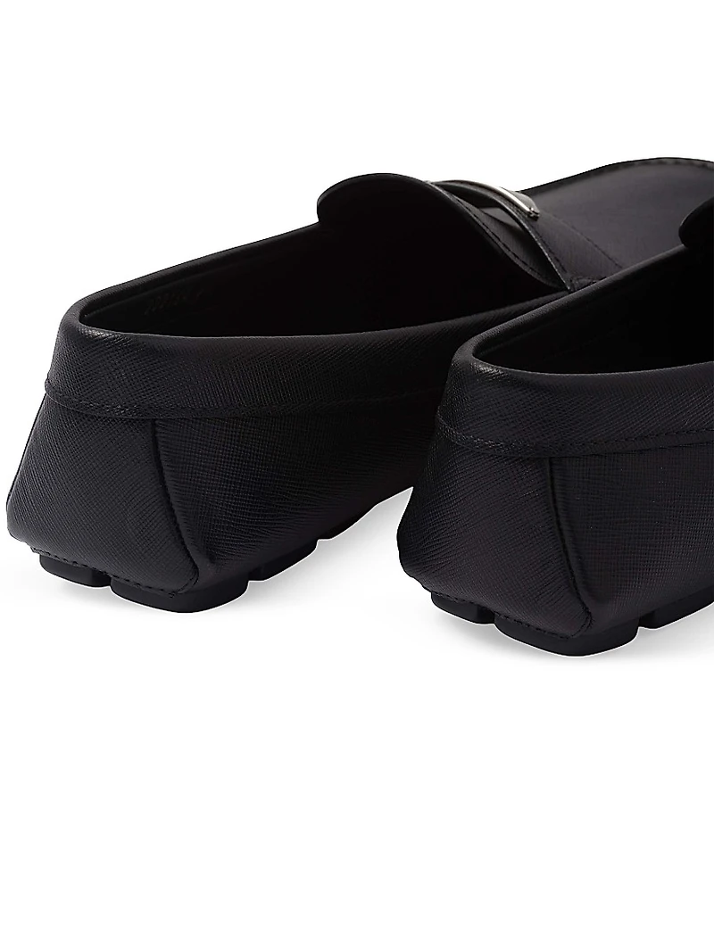 Men's Saffiano Leather Driver Loafers