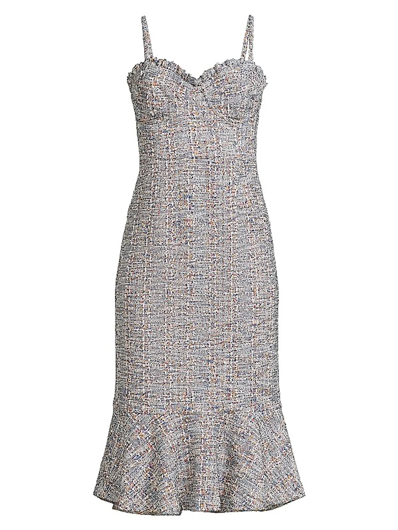 Selene Boned Tweed Midi-Dress