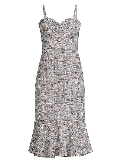 Selene Boned Tweed Midi-Dress