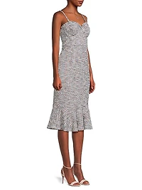 Selene Boned Tweed Midi-Dress