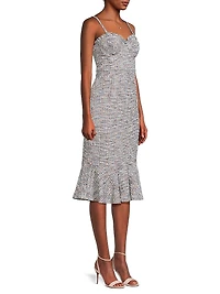 Selene Boned Tweed Midi-Dress