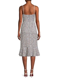 Selene Boned Tweed Midi-Dress