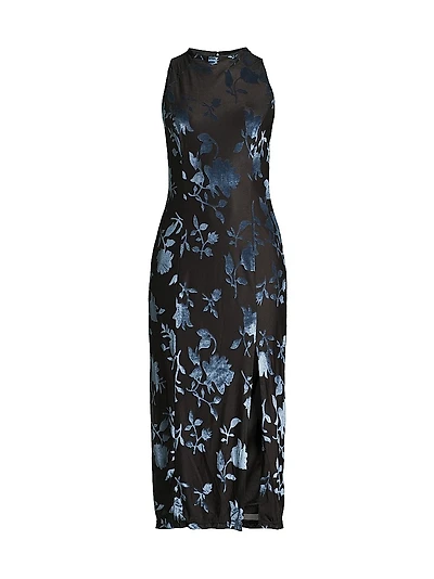 SAU LEE Vanessa Keyhole Velvet Midi Dress | The Summit