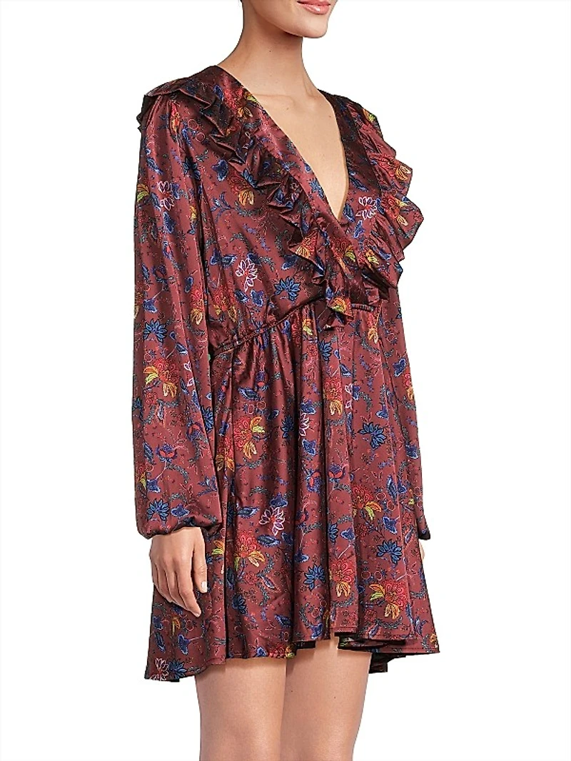 Tara Floral Satin Minidress